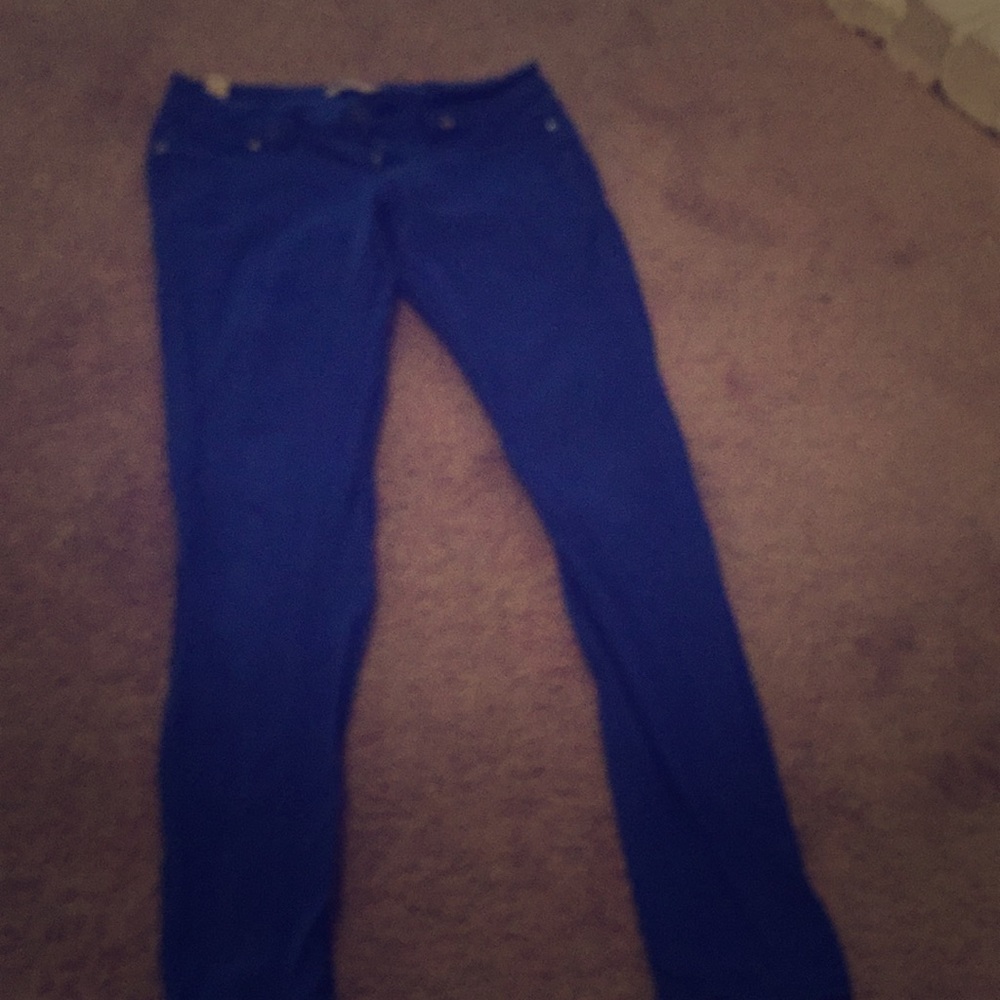Fitted blue pants